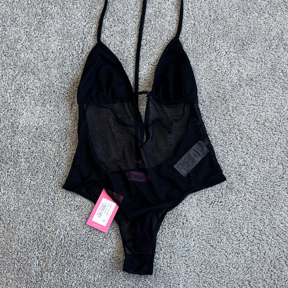 Edikted Black Sheer Lace Bodysuit